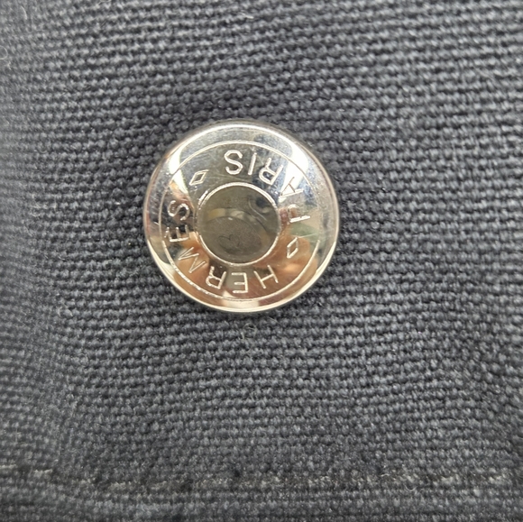 Hermes Small 12"x9" Canvas Tote Bag Stylish In Black and Gray - Picture 13 of 13